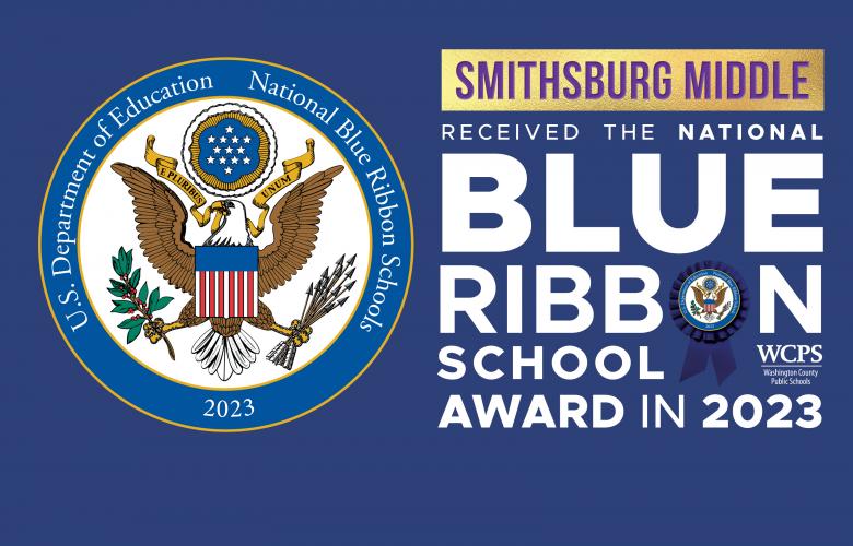 Graphic recognizing Smithfield MS as 2023 National Blue Ribbon School