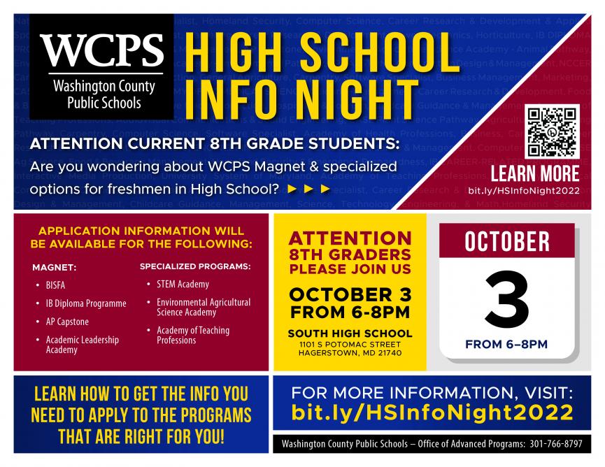 2022 WCPS High School Info Night