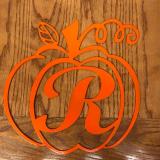 Image: Custom initial pumpkin sign